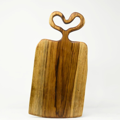 Medium Teak Wood Chopping Board with Heart Handle