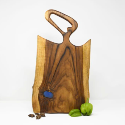 Medium Teak Wood Chopping Board with Unique Handle