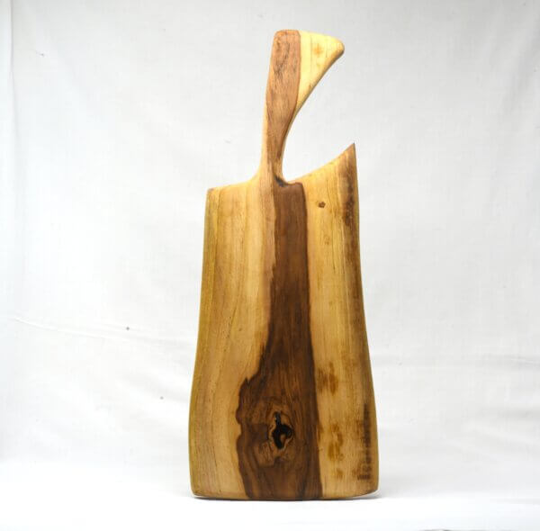 Teakwood Chopping Board with Live Edge Straight Handle
