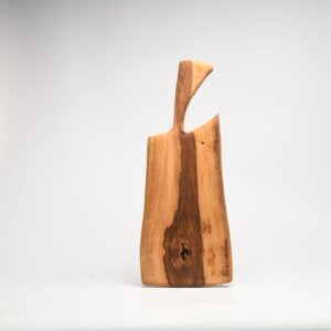 Teakwood Chopping Board with Live Edge Straight Handle