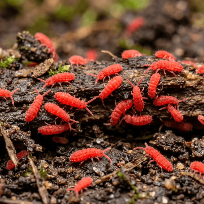 Red Springtails for Closed Terrariums – 15-20 Qty